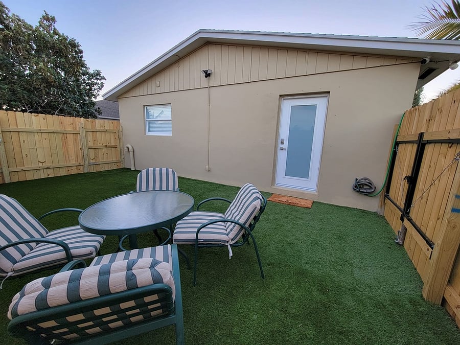 Private fenced patio