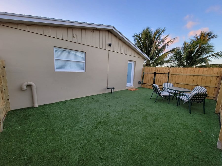 Private fenced patio