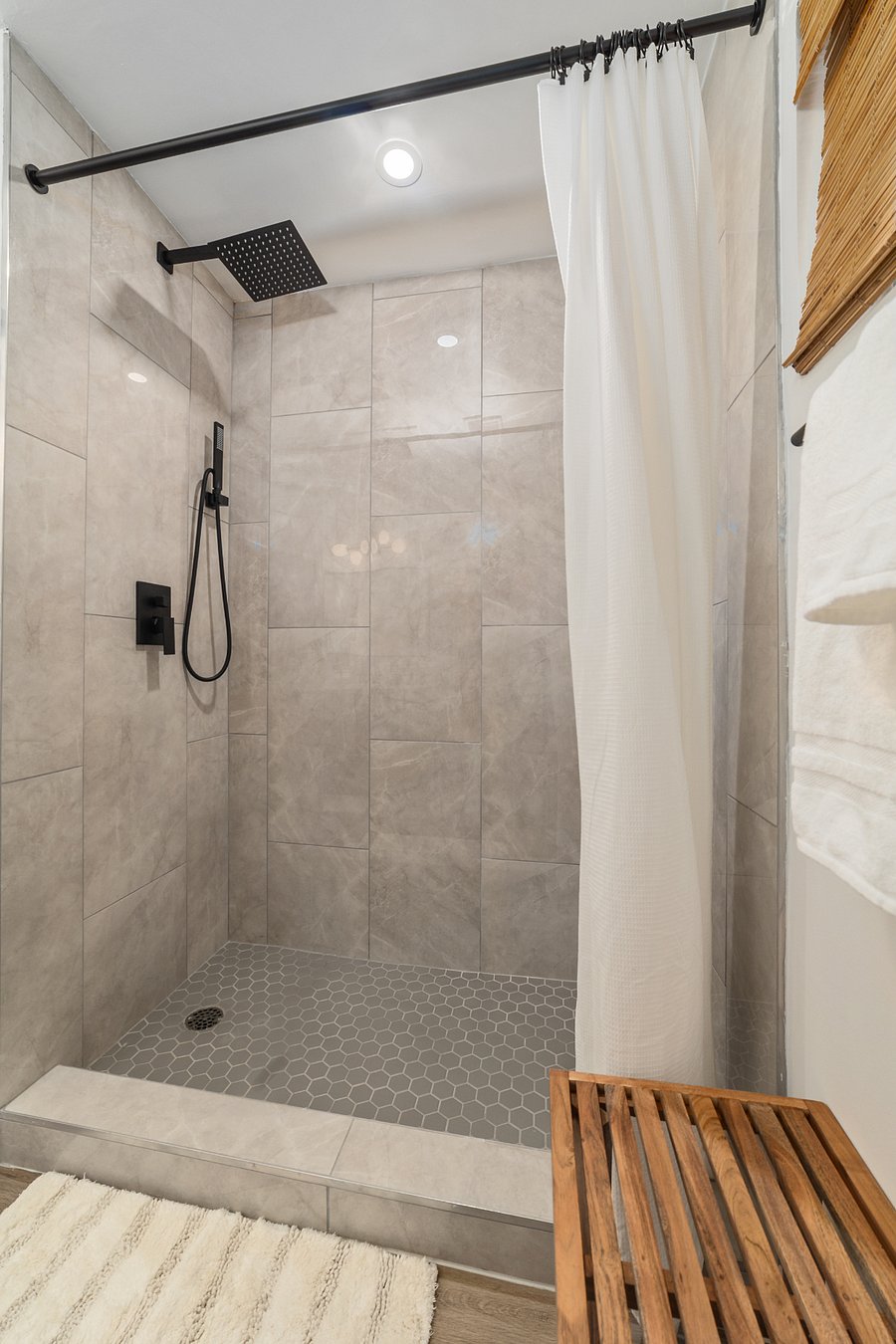 Walk-in shower in bathroom 2 (shared)