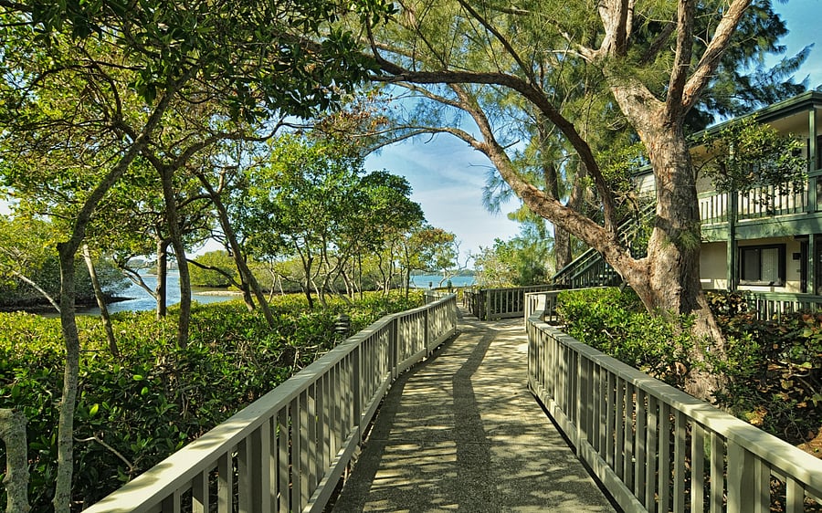One of the many beautiful walking trails along the property