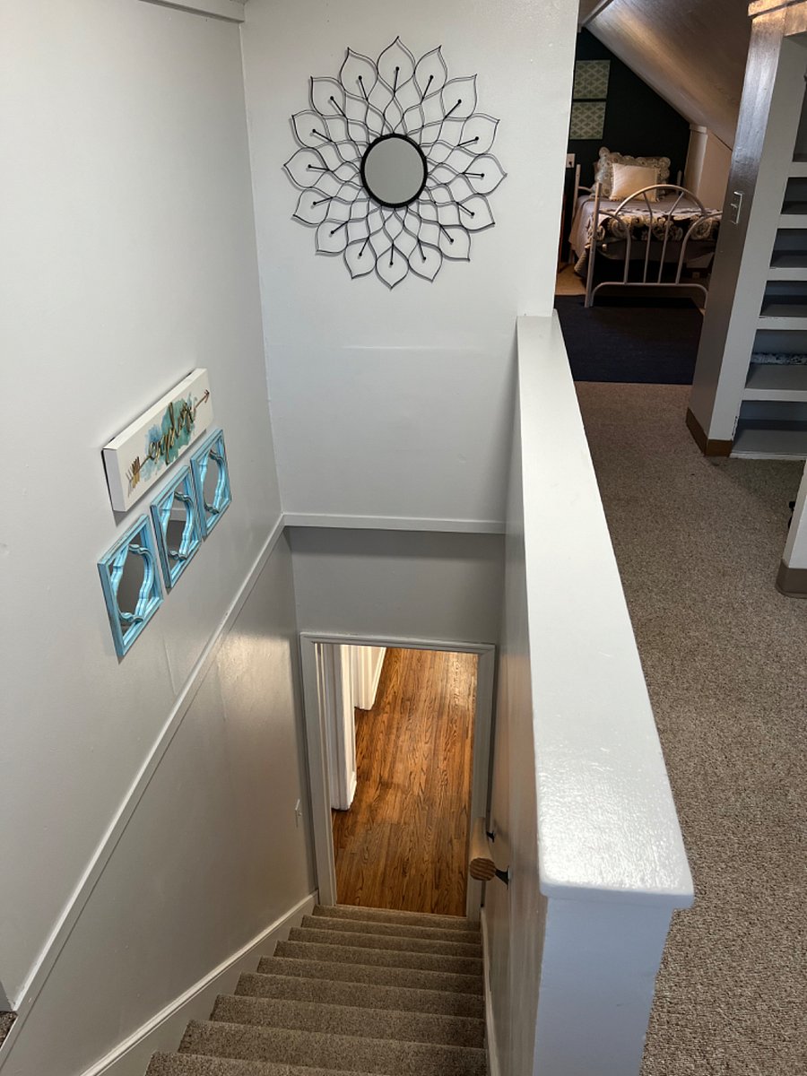 Top of stairs second floor