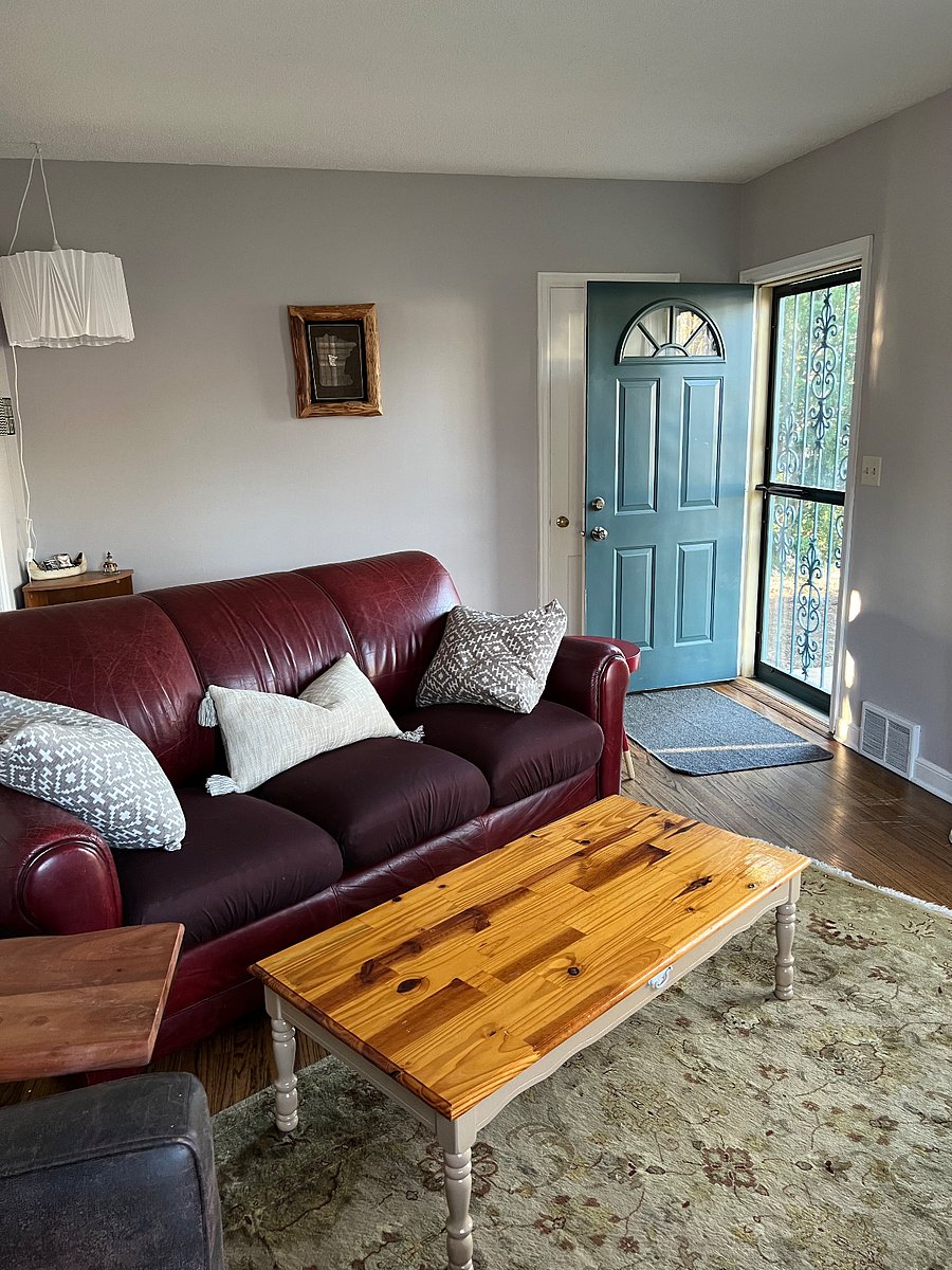 Living room and front door
