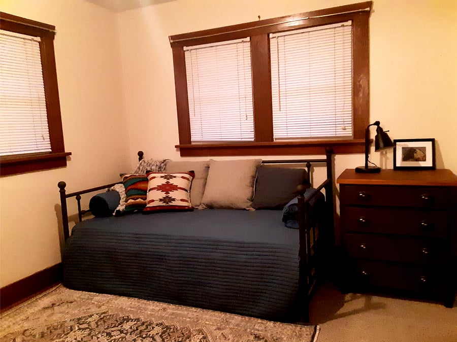 Bedroom #2  (2) Twin mattresses on a Trundle bed. Queen bed available on Request.
