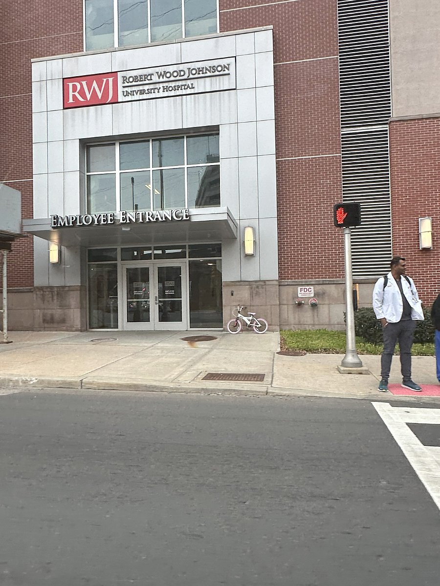 10 to 15 minute walk to RWJ hospital employee entrance 