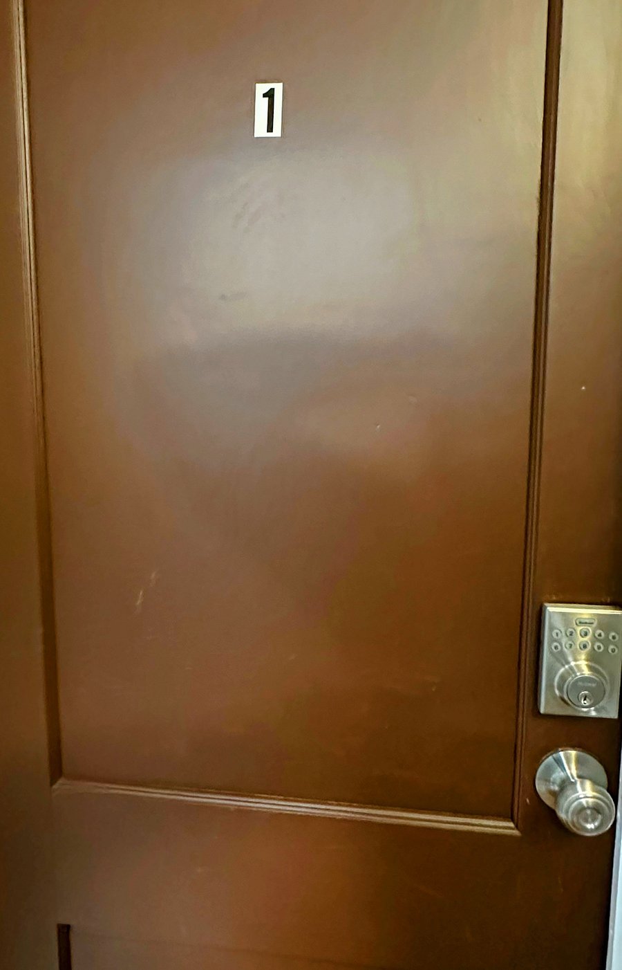 Door and keycode lock