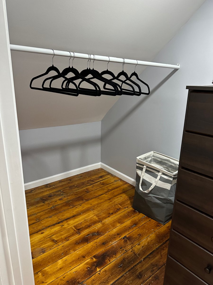 Walk in closet with mini kitchenette