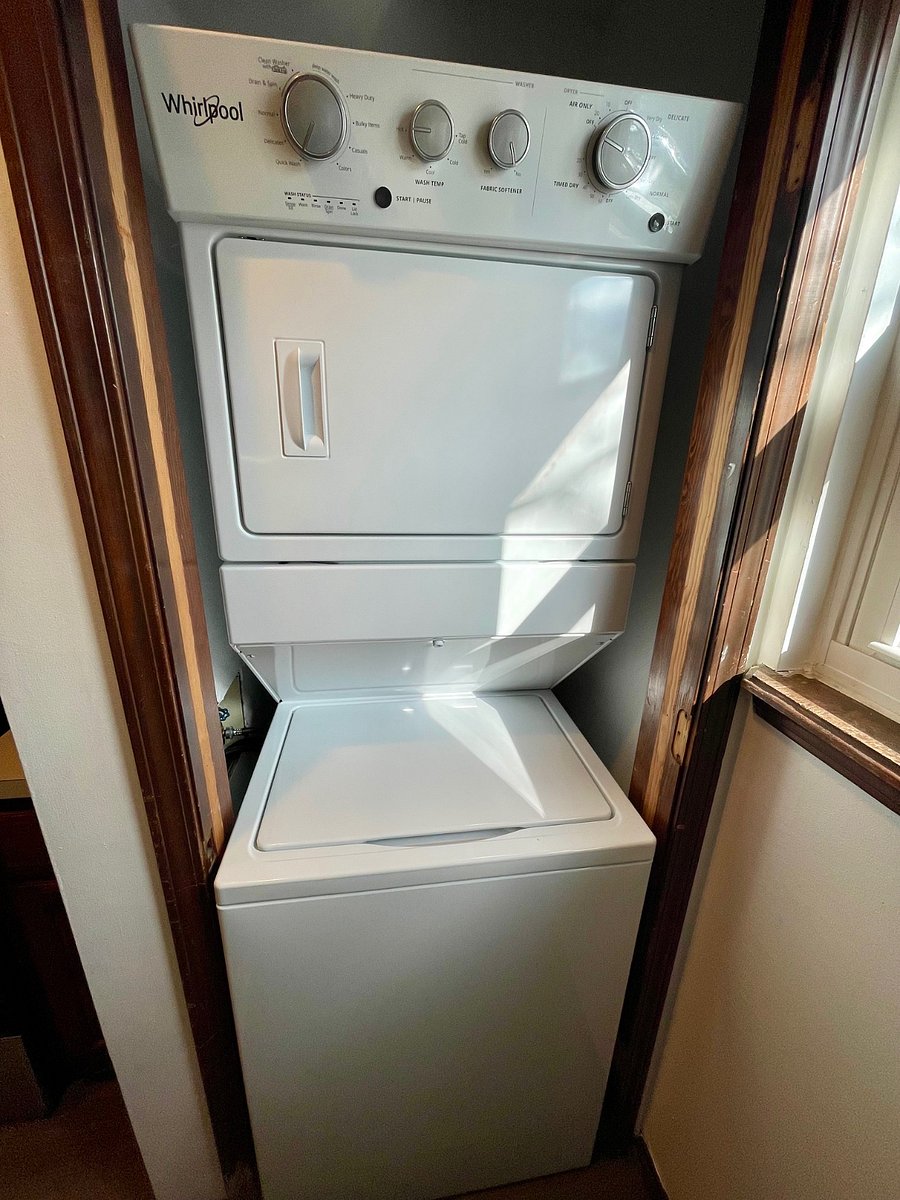 Impressive capacity size stacked washer & dryer.