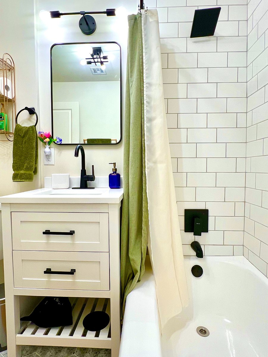 Bathroom sink and shower
