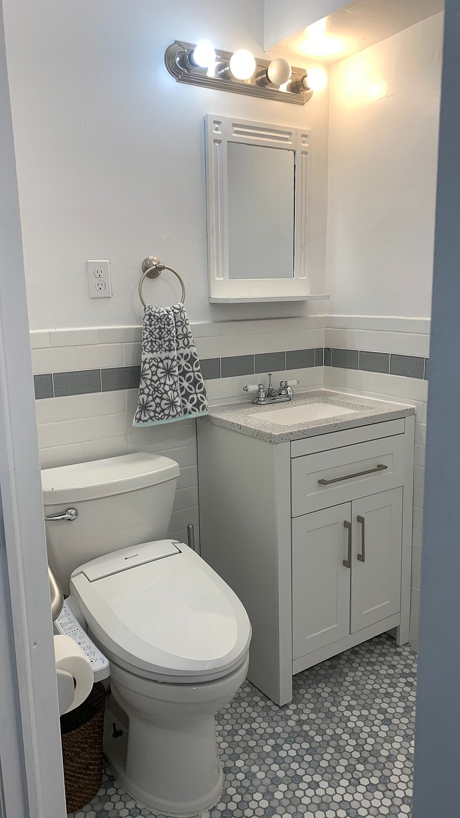 bathroom with a Biget attachment with heated option