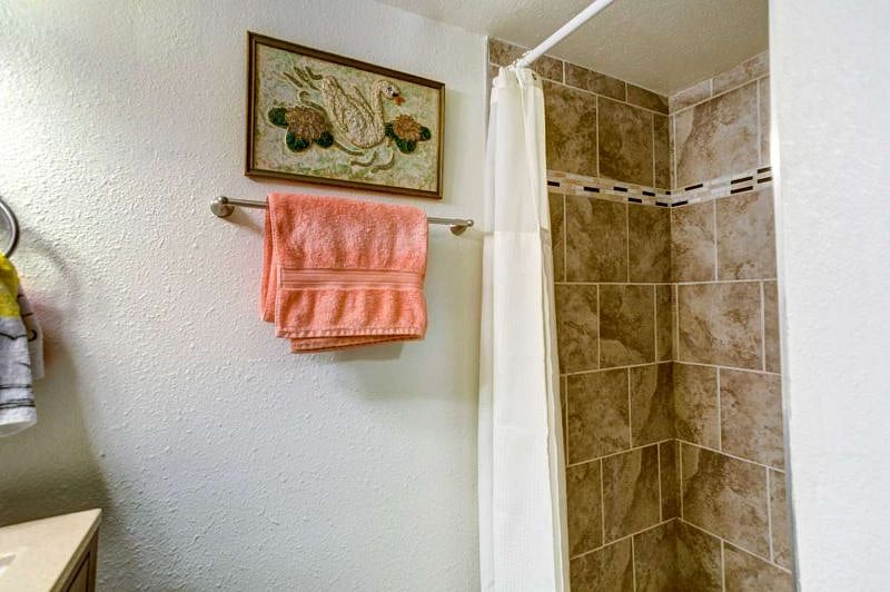 Basement bathroom with shower