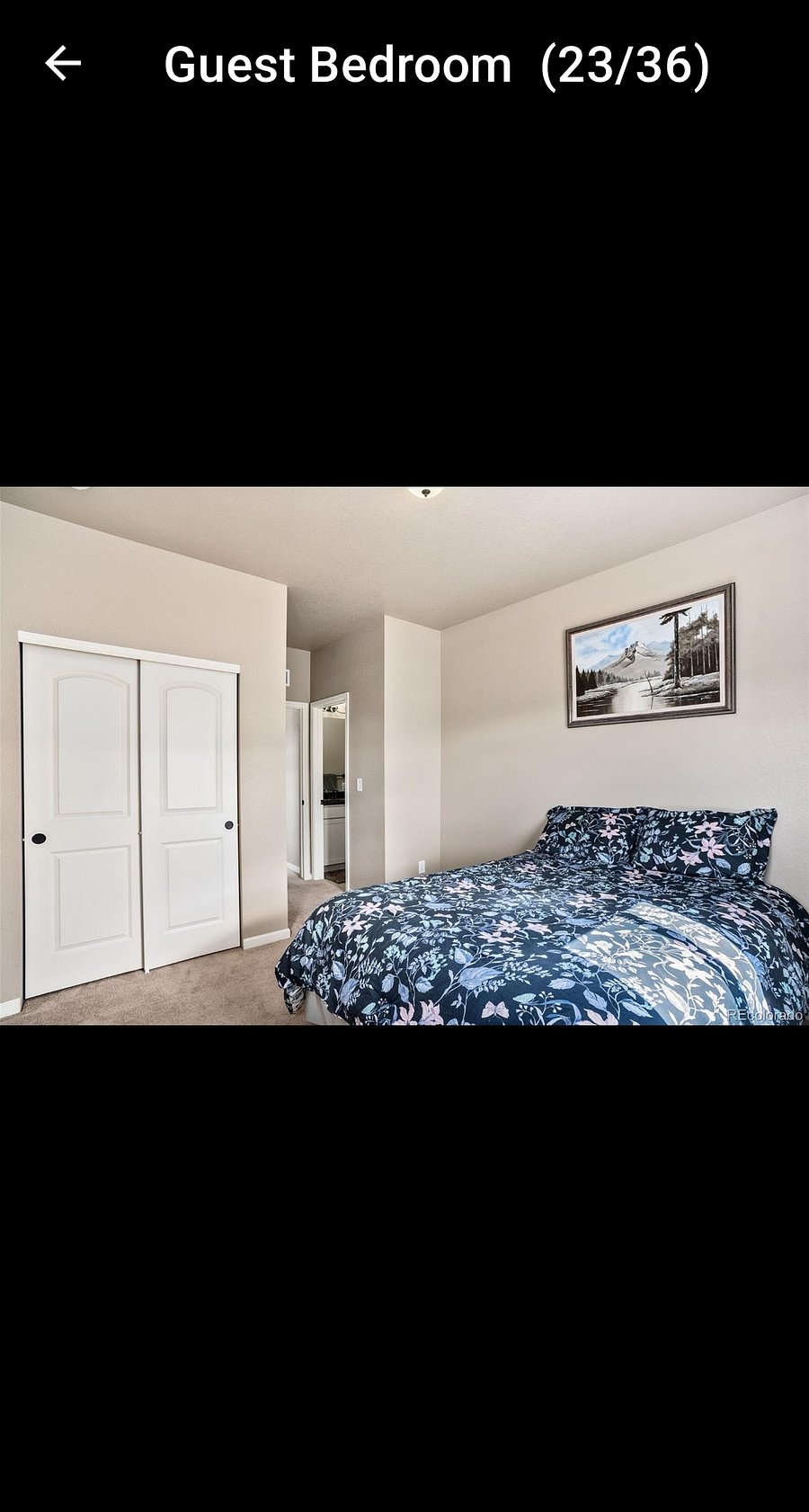 One of 3 upstairs bedrooms with own full en suite. Furniture has changed.