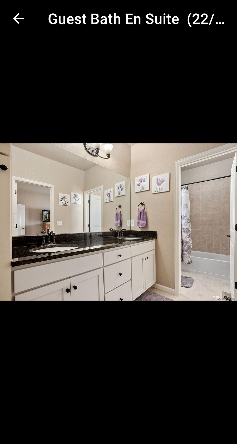 This bathroom and master bath both have double sinks