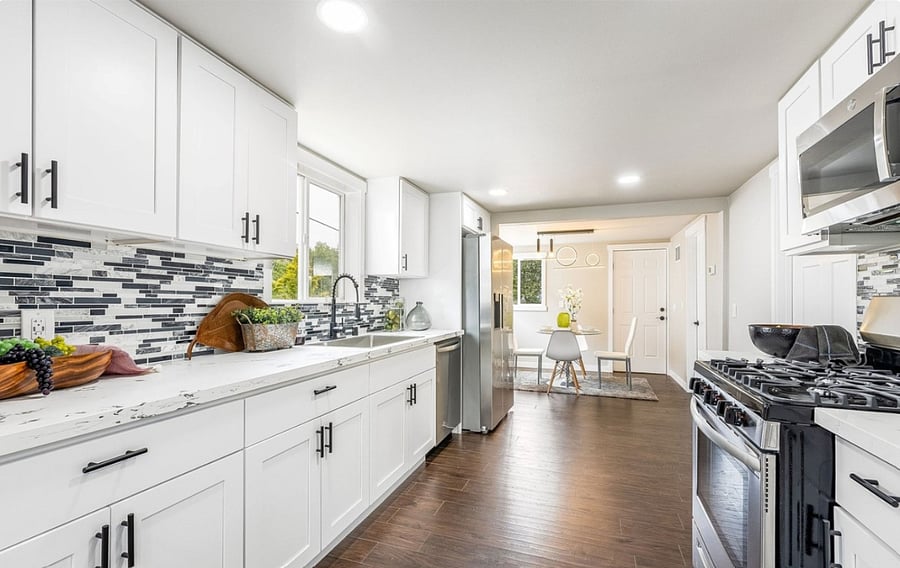 Kitchen facing Back Door