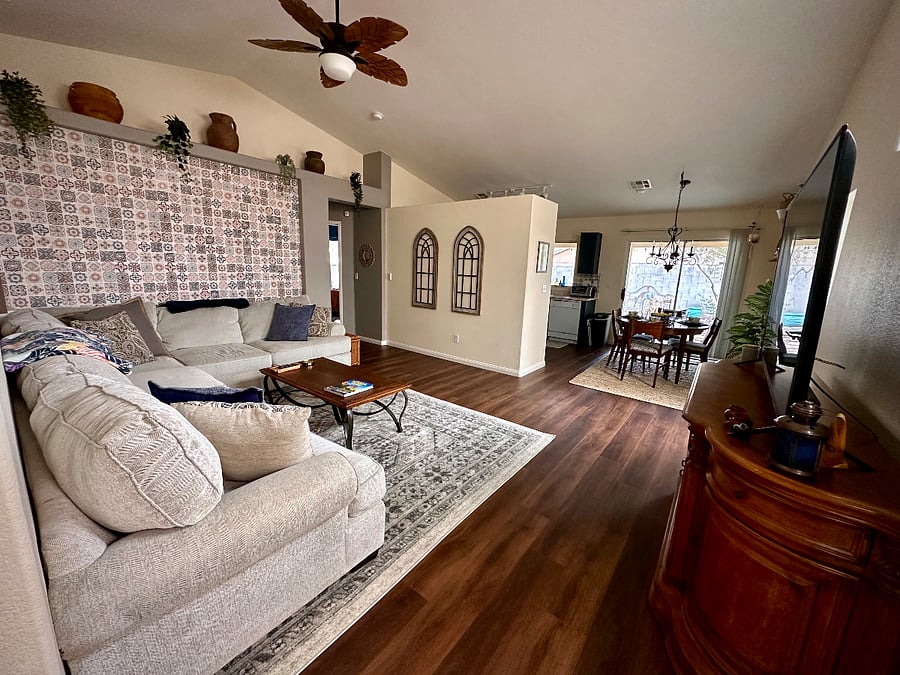 Living room from front door