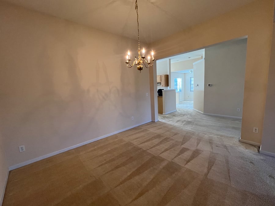 Initial photo of dining room w/o furniture shows different angle.
