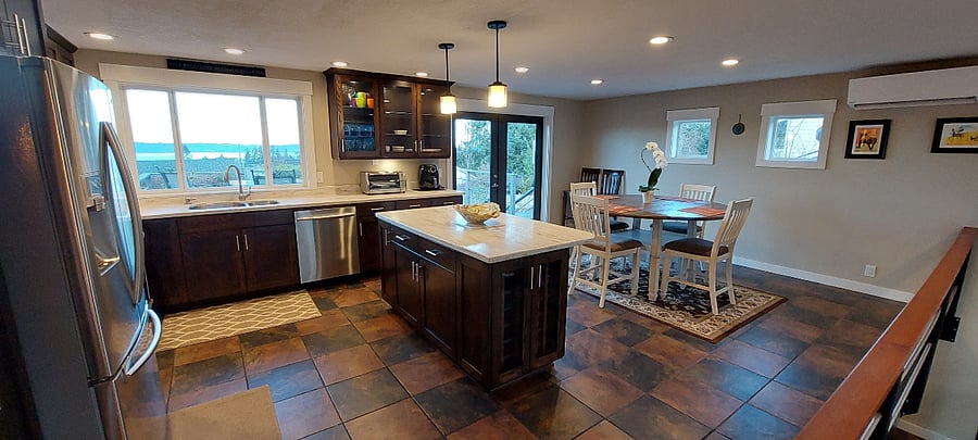 Stove, oven, microwave, fridge space, and all essentials provided.
