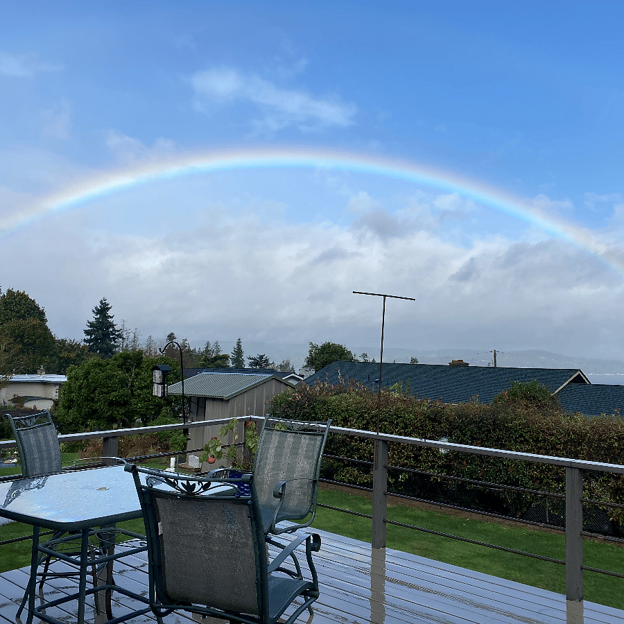 Enjoy the view from the expansive backyard deck