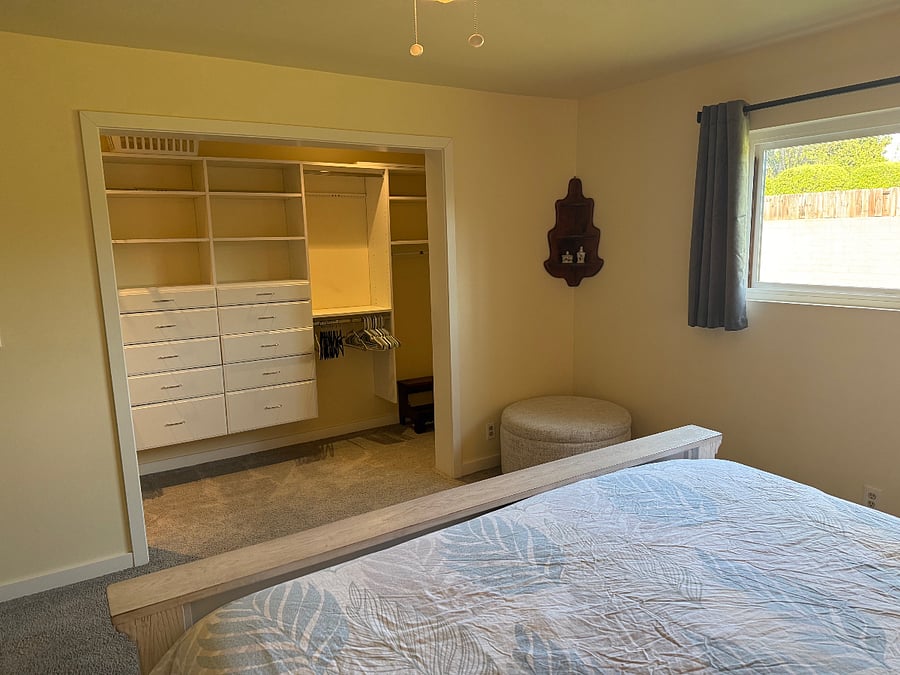 walk in closet in master bedroom
