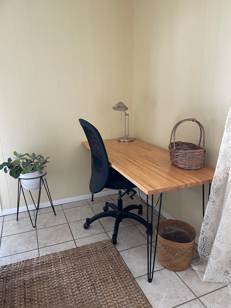 Designated work area in king bedroom.