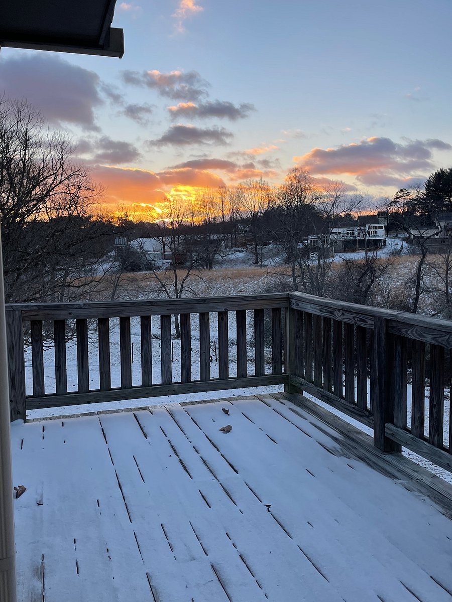 Sunset in the snow from the back deck