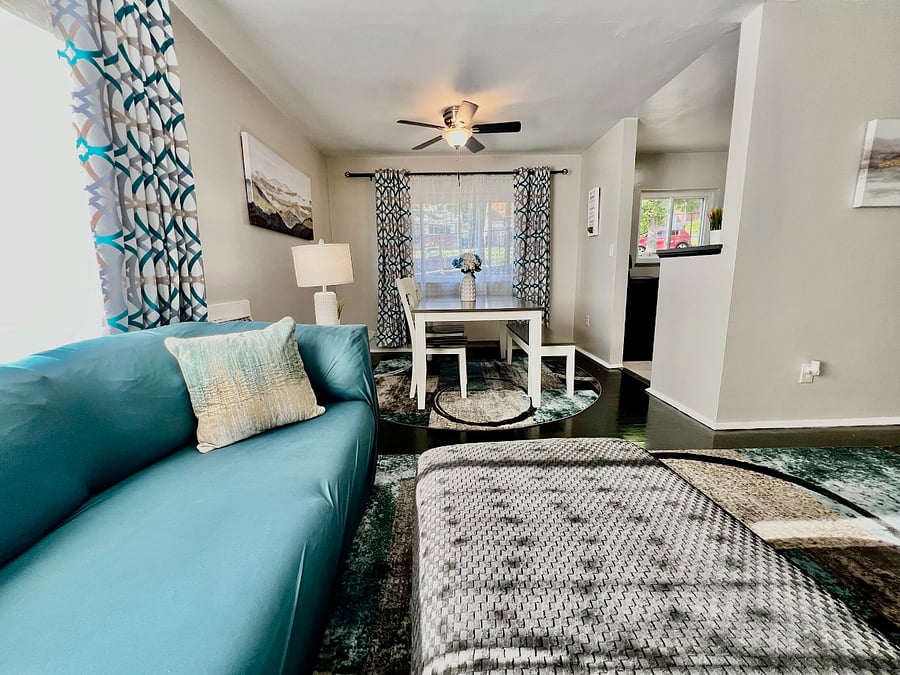 Turquoise Tranquility Living Room Apartment 1