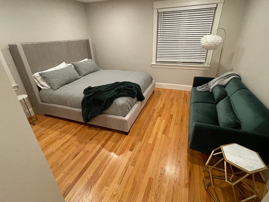 Master bedroom with a sleeper sofa