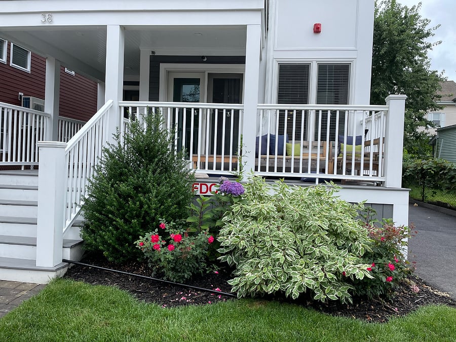 Private enclosed front porch to unwind and take in some fresh air.