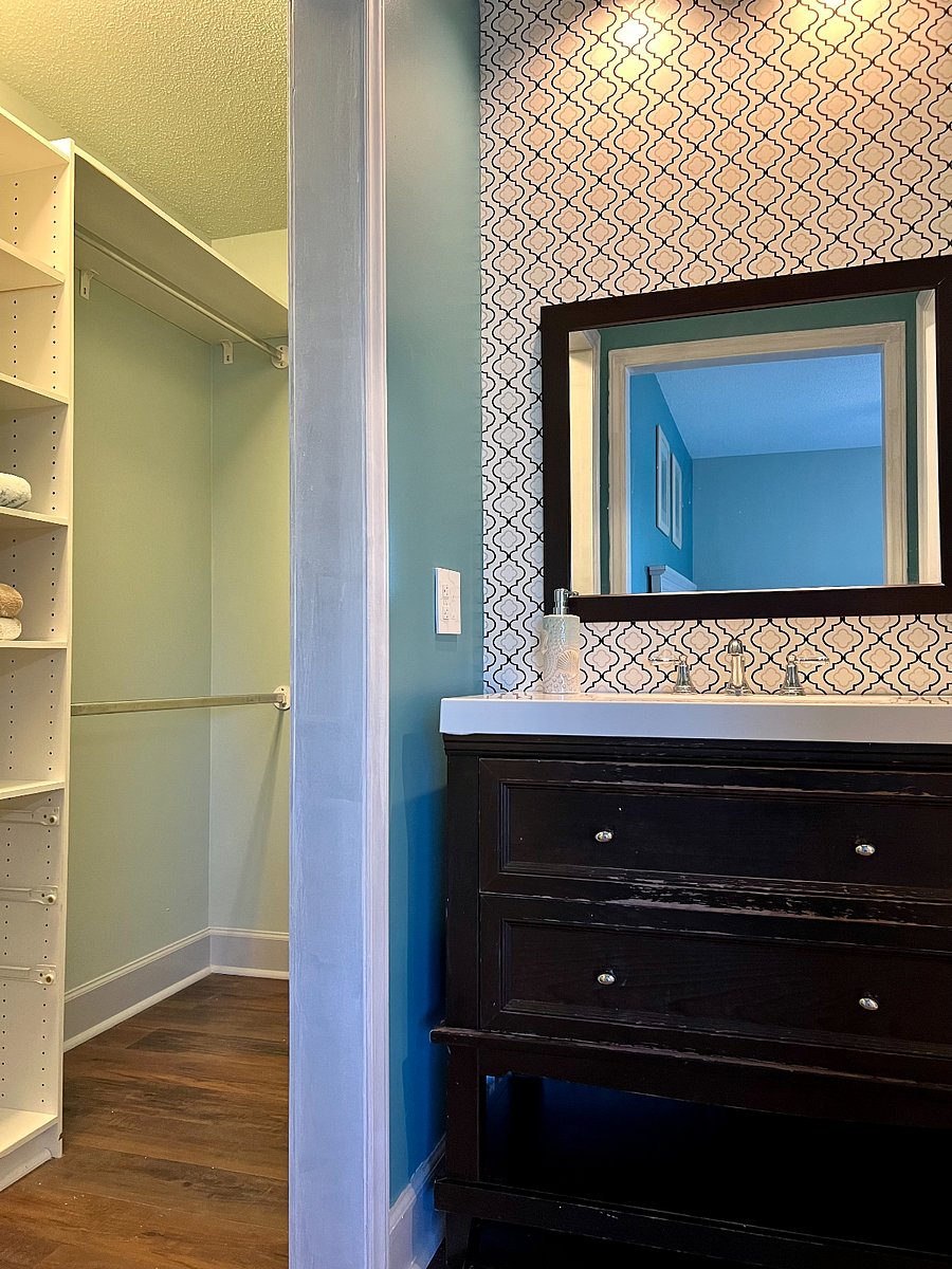 Master bedroom closet and sink