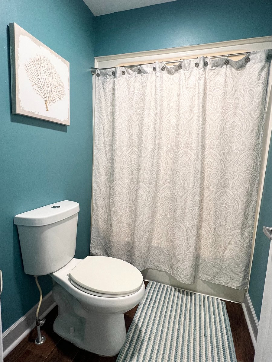 Master bedroom bathroom and shower (separated by door form the sink area)