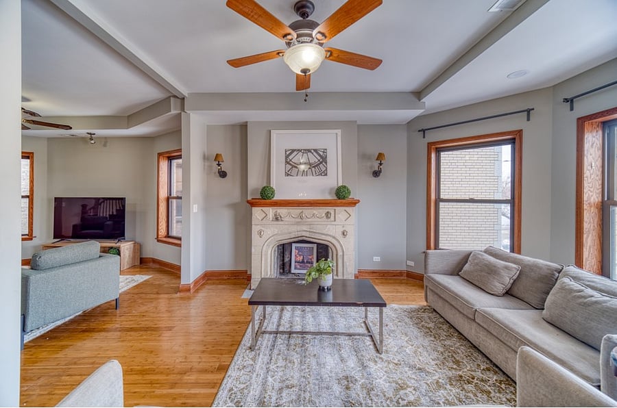 Great Room with Wood burning Fireplace