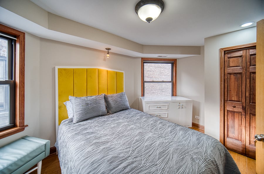 Top floor Bedroom unit with Queen bed and Mini Fridge