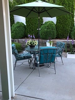 Back Patio with outdoor Dining Table & chairs