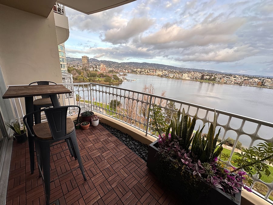 Dinner for two on the front balcony? Or it's a great space to work from.