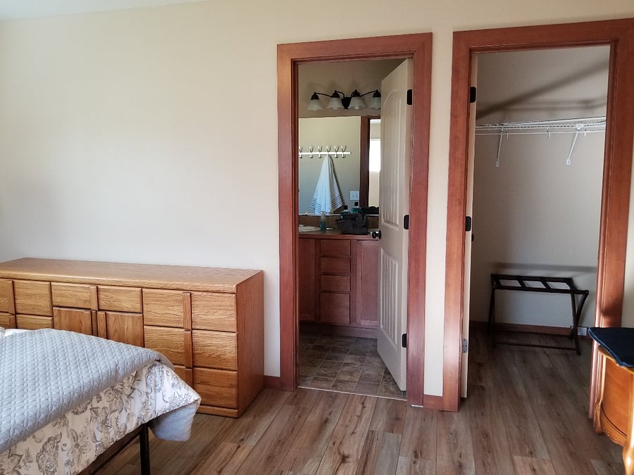 Doors to bathroom and closet