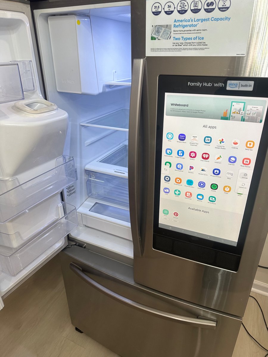 smart fridge w TV incorporated, Alexa, Radio, Youtube, etc.