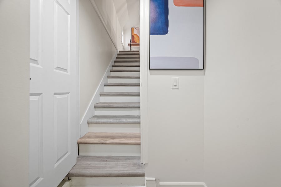 as you enter your unit, you will go upstairs to the guesthouse.