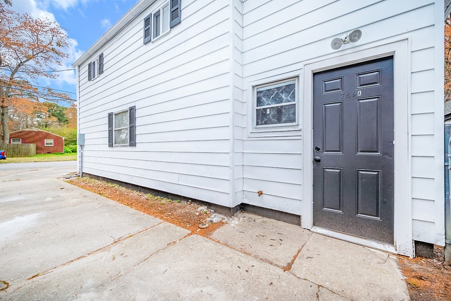 your own entrance into the downstairs small hallway, before the stairs to your house