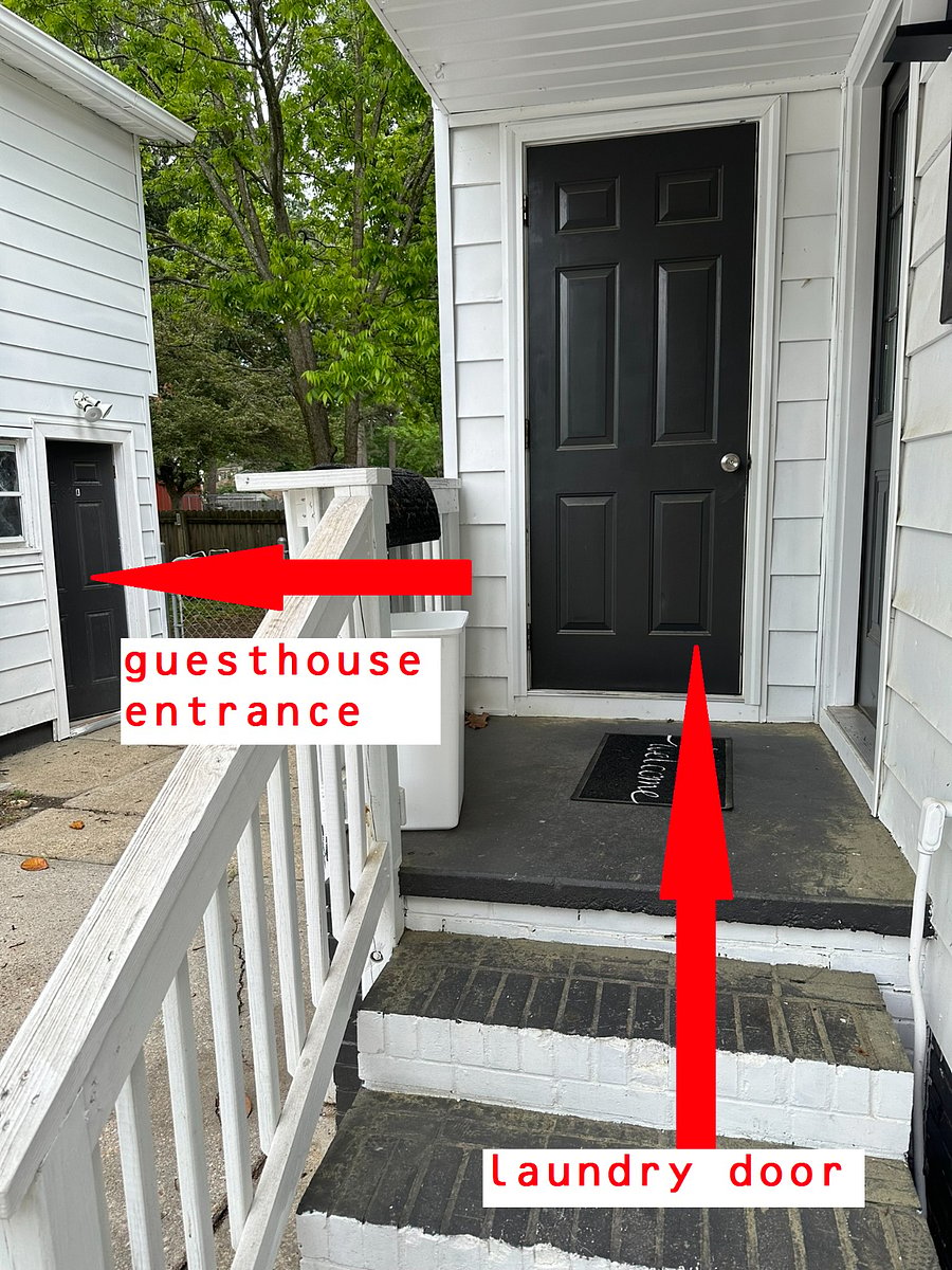 shared laundry w the guest in the main house, accessible only form the outside for both.
