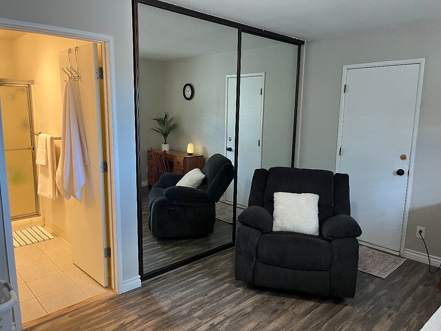 Bedroom #2 private entry & closet