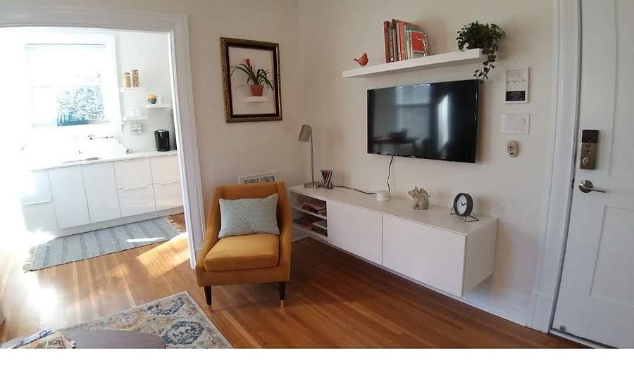 New flat screen, modern decor
