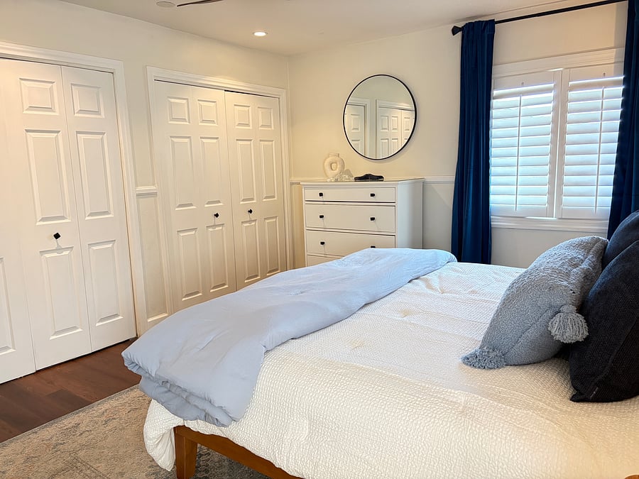 Double closets in the Primary Bedroom