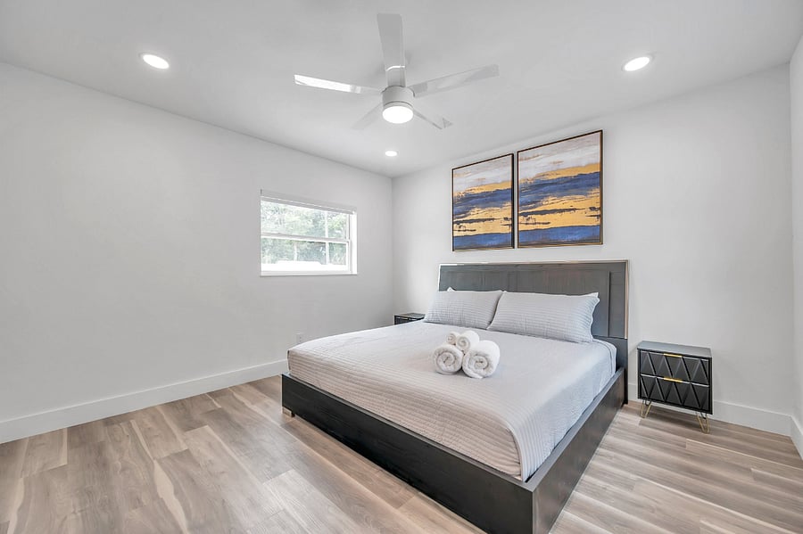 Master bedroom with King size bed and private ensuite bath.