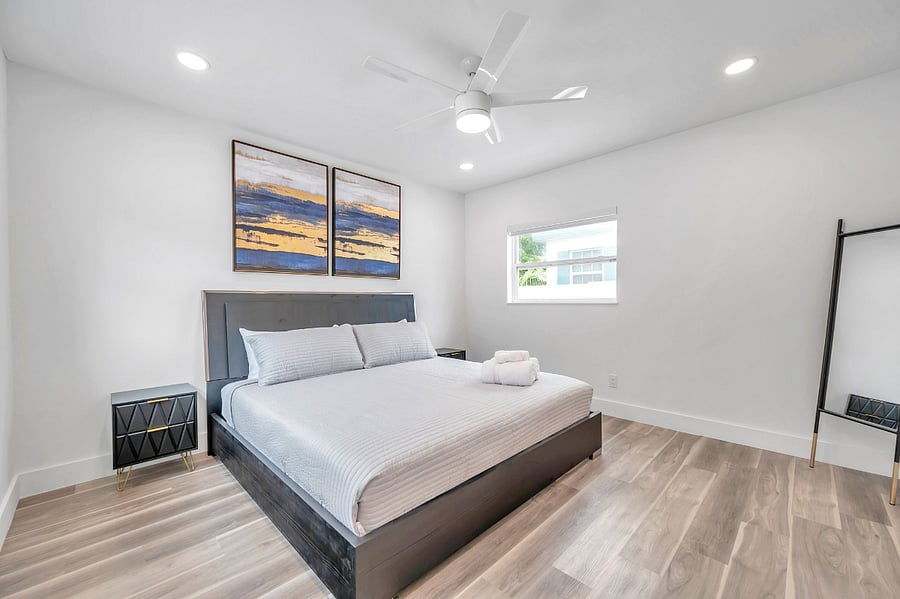 Master bedroom with King size bed and private ensuite bath.