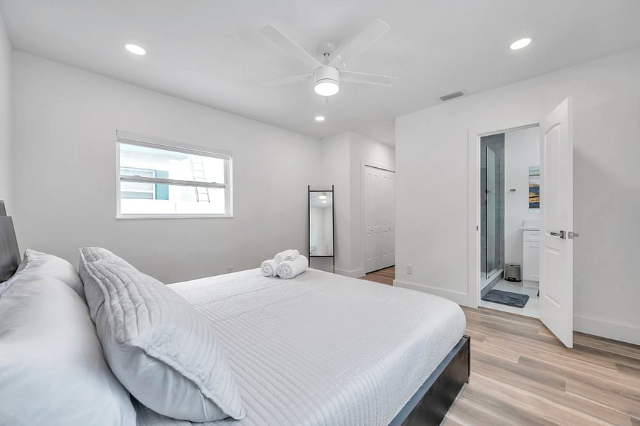 Master bedroom with King size bed and private ensuite bath.