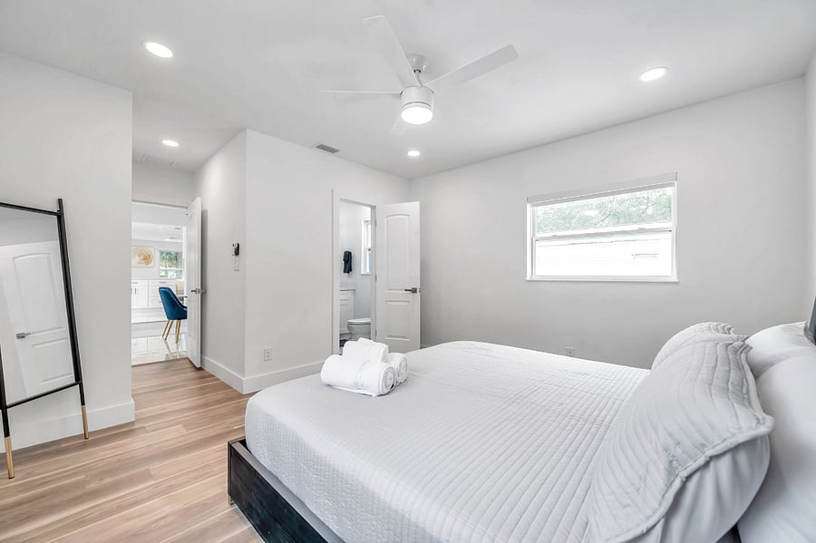 Master bedroom with King size bed and private ensuite bath.