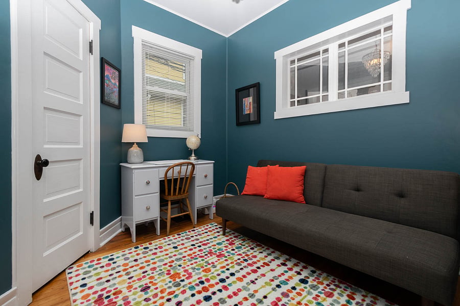 Office/Den with Desk that features basic office supplies