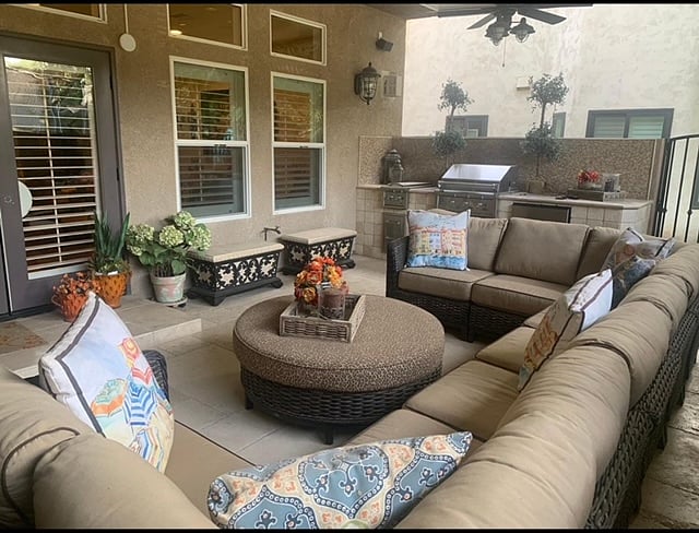 Enclosed patio living area