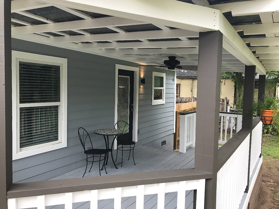 covered back patio. very peaceful and private.