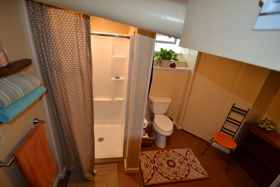 basement bathroom - not shared currently rented long-term as noted