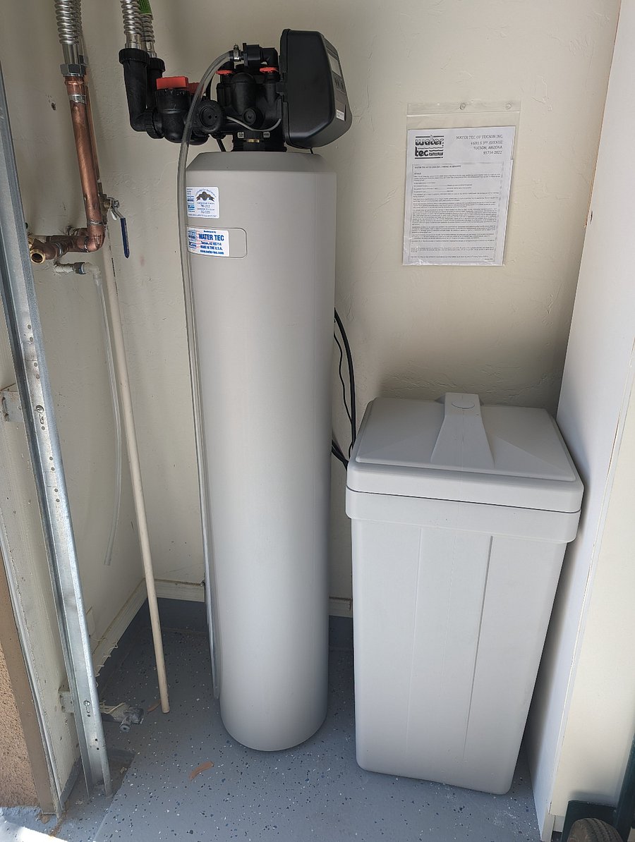 Watertec newly installed (April 2024) whole home water filter AND water softener using Potassium instead of salt. Better for you and better for the soil!